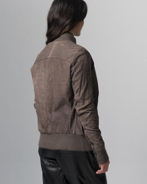 Leather Bomber Jacket Slate GD26S21098BISVBRUSH