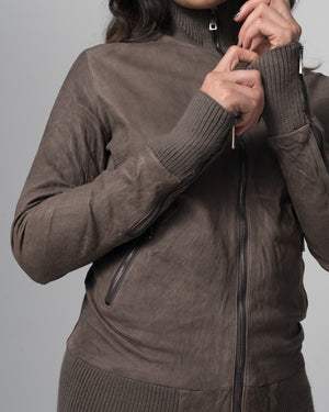 Leather Bomber Jacket Slate GD26S21098BISVBRUSH