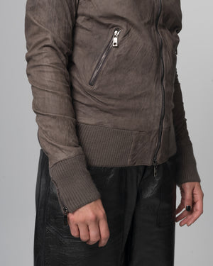Leather Bomber Jacket Slate GD26S21098BISVBRUSH