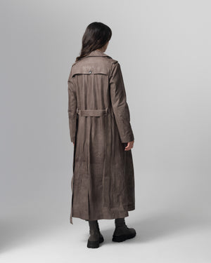 Leather Trench Coat Slate GD26S23039VBRUSH