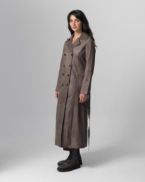 Leather Trench Coat Slate GD26S23039VBRUSH