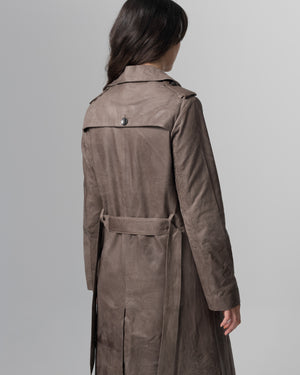 Leather Trench Coat Slate GD26S23039VBRUSH