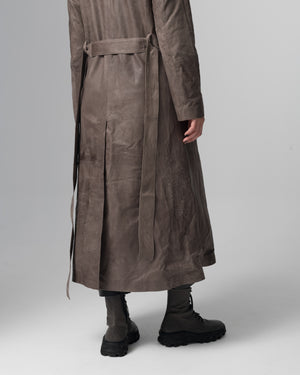 Leather Trench Coat Slate GD26S23039VBRUSH