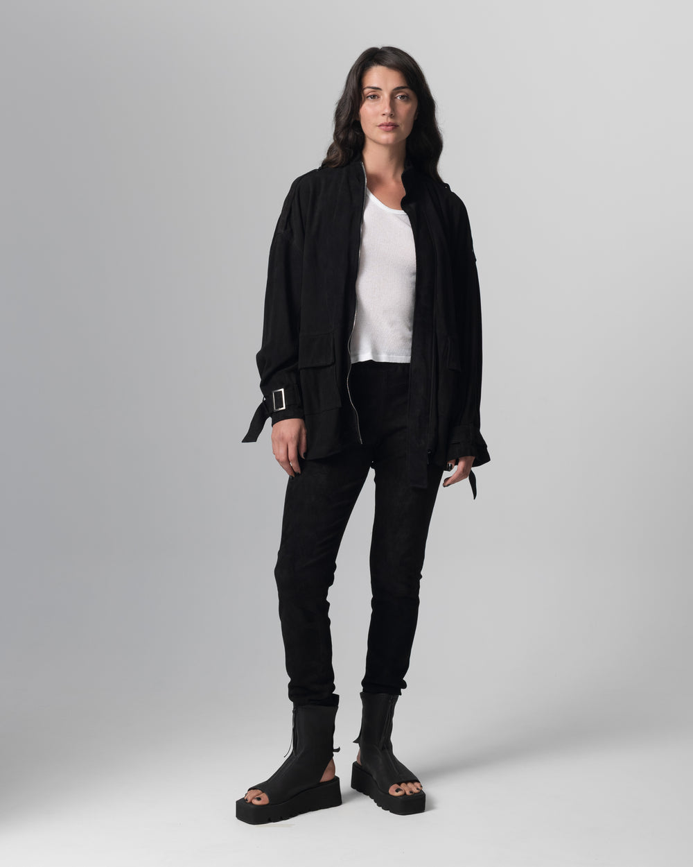Leather Jacket Nero GD26S23096CMSO