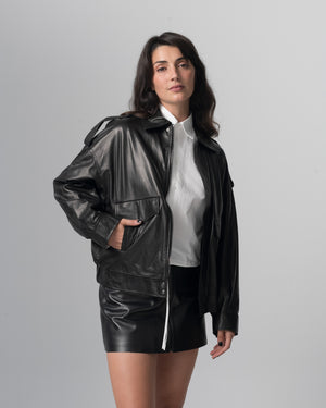 Leather Jacket Nero GD26S27094NATU