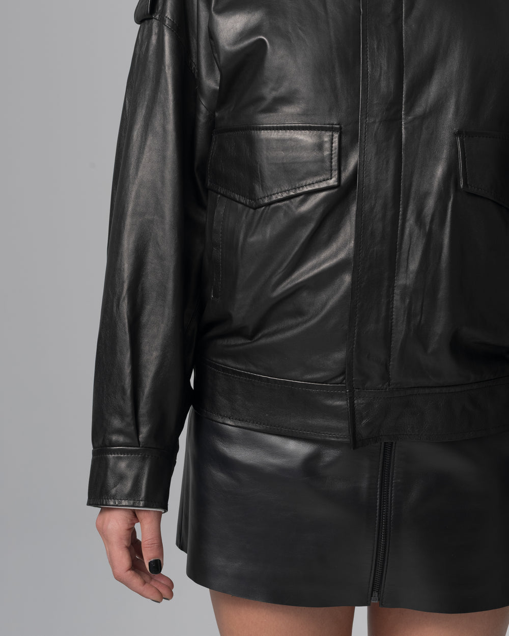 Leather Jacket Nero GD26S27094NATU