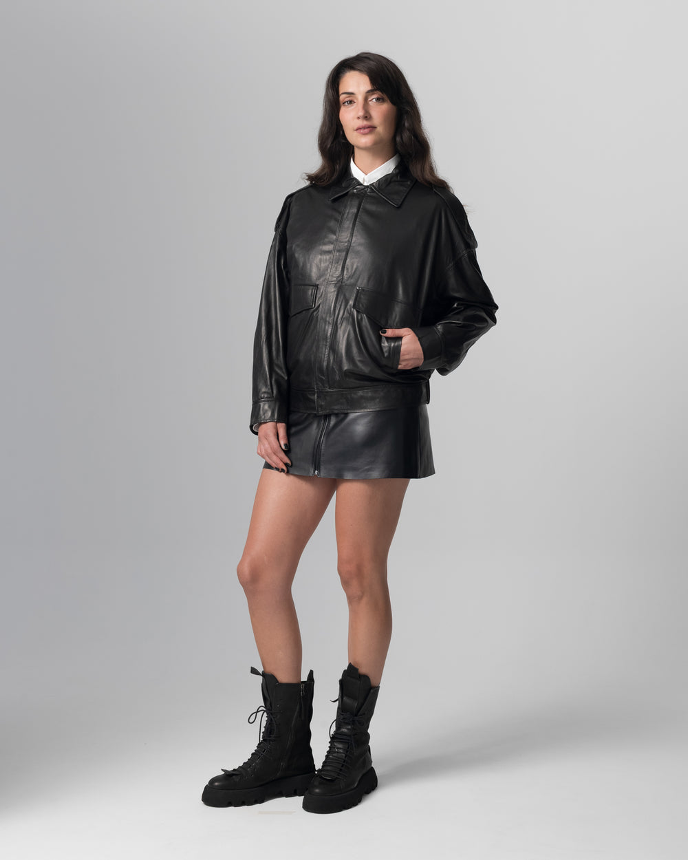 Leather Jacket Nero GD26S27094NATU