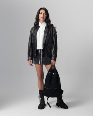 Reverse Leather Backpack Nero