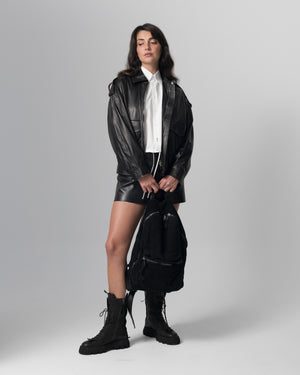 Reverse Leather Backpack Nero