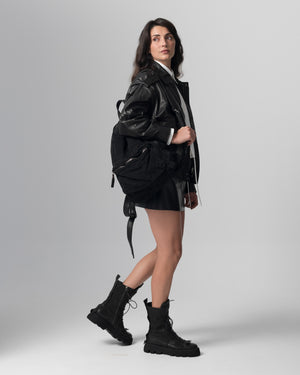 Reverse Leather Backpack Nero