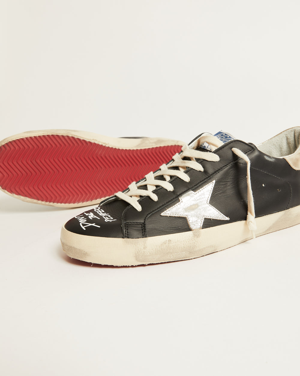 Super Star in Leather Upper w/ Printed Toe and Laminated Star and Heel