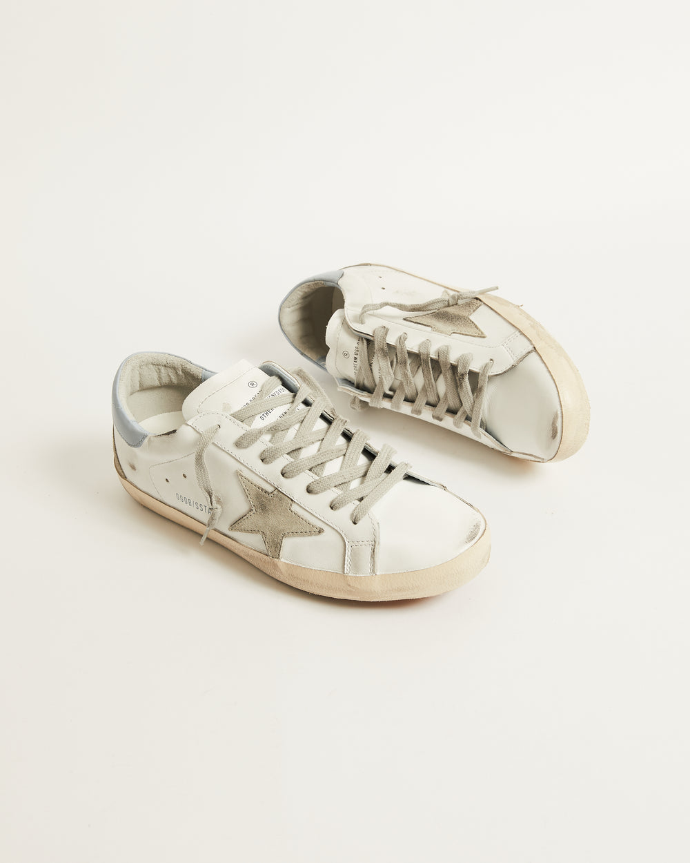 Super Star in White Leather w/ Suede Star and Powder Blur Heel Tab