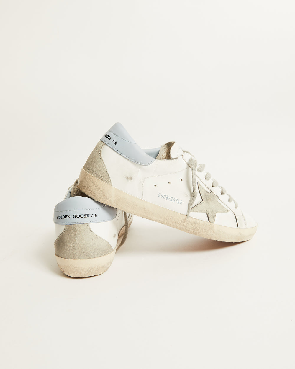 Super Star in White Leather w/ Suede Star and Powder Blur Heel Tab