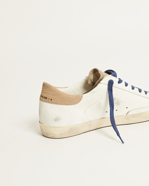 Super Star in White Leather w/ Suede Toe and Black Star