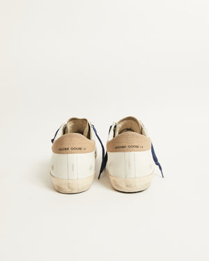Super Star in White Leather w/ Suede Toe and Black Star