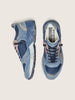 Men's Dad Star in Denim Blue Suede Upper with Silver Leather Star