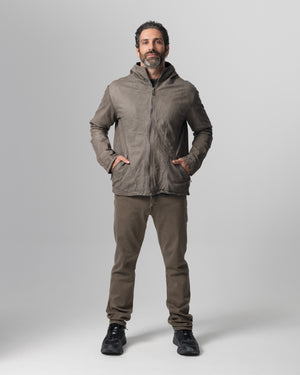 Hooded Leather Jacket Aneto GU26S10090VBRUSH