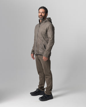Hooded Leather Jacket Aneto GU26S10090VBRUSH