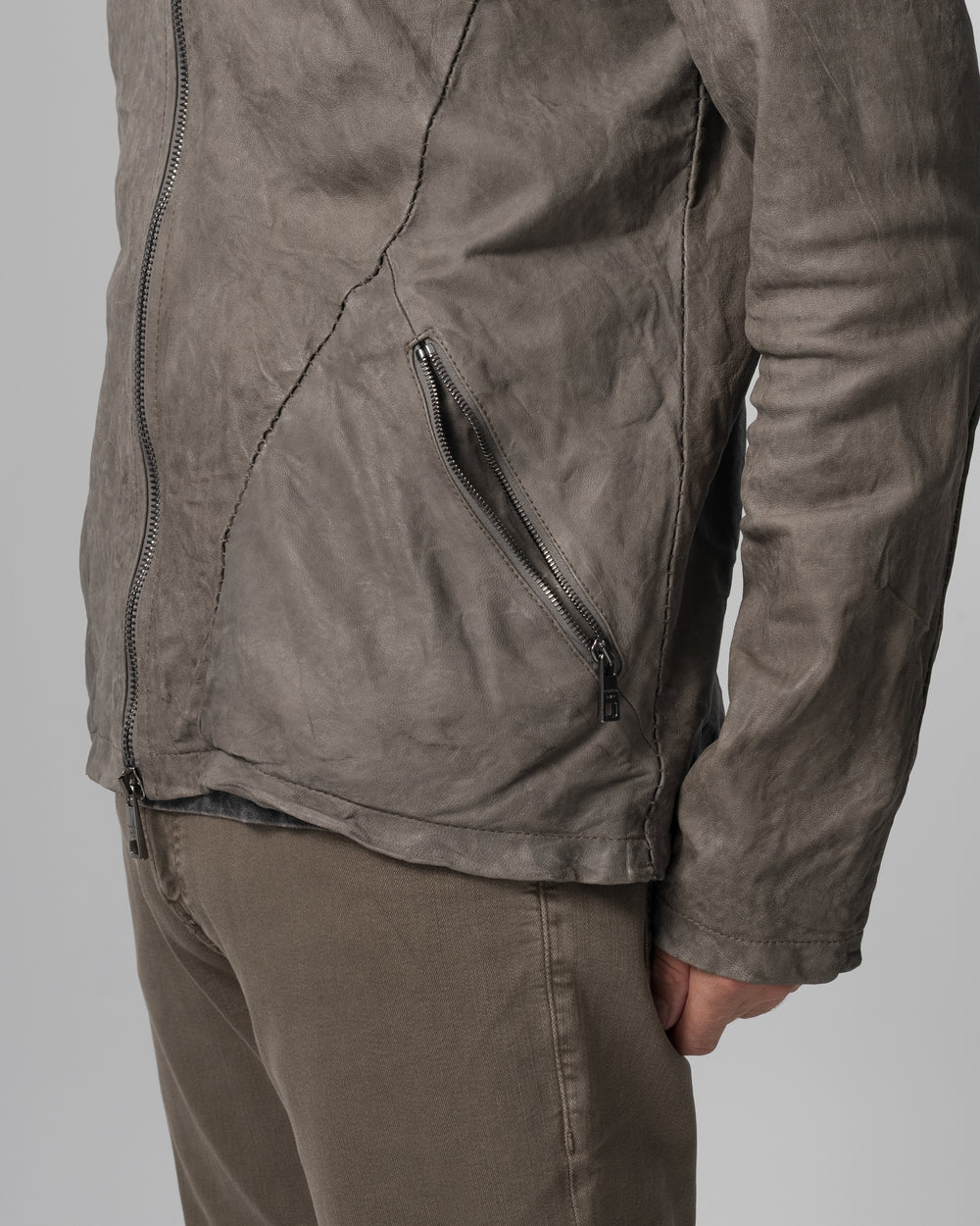 Hooded Leather Jacket Aneto GU26S10090VBRUSH