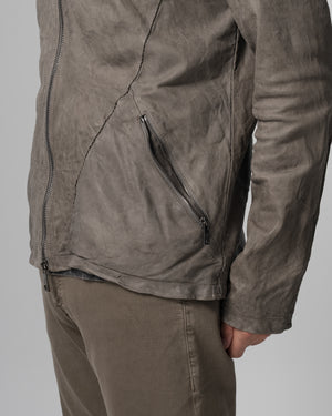 Hooded Leather Jacket Aneto GU26S10090VBRUSH