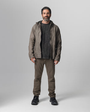 Hooded Leather Jacket Aneto GU26S10090VBRUSH