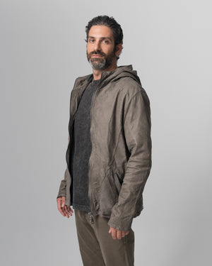 Hooded Leather Jacket Aneto GU26S10090VBRUSH