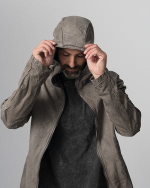 Hooded Leather Jacket Aneto GU26S10090VBRUSH