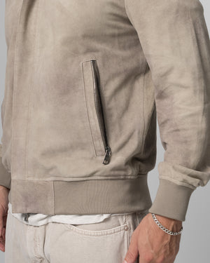 Leather Jacket Dirty Grey GU26S24098CMAK