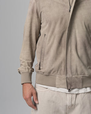 Leather Jacket Dirty Grey GU26S24098CMAK