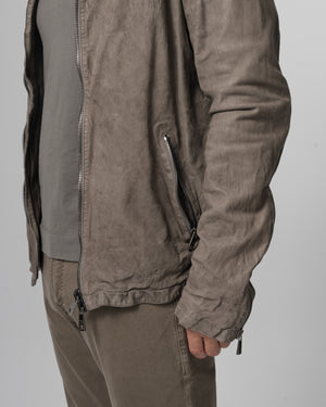 Leather Biker Jacket Aneto GU26S8299VBRUSH