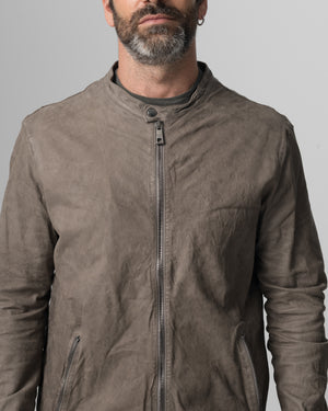 Leather Biker Jacket Aneto GU26S8299VBRUSH
