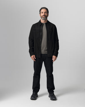 Leather Shirt Jacket Nero GU26S9812VREV