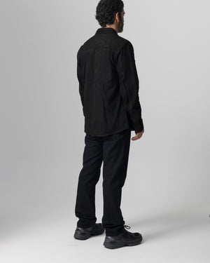 Leather Shirt Jacket Nero GU26S9812VREV