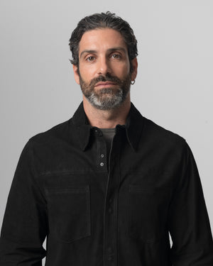 Leather Shirt Jacket Nero GU26S9812VREV