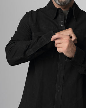 Leather Shirt Jacket Nero GU26S9812VREV