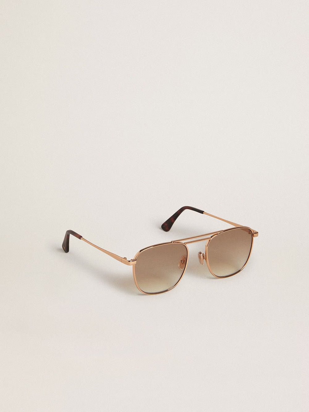 Aviator Roger Sunglasses w/ Gold Frame and Beige Lense