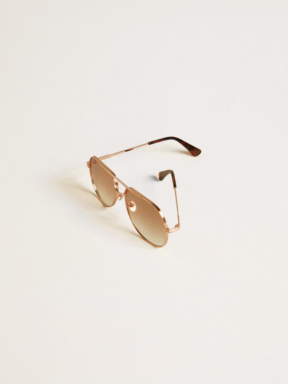 Aviator Carter Sunglasses w/ Rose-Gold Frame and Honey Lenses