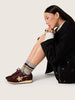 Women's Marathon w/ Brown Satin Upper and Platinum Leather star