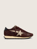 Women's Marathon w/ Brown Satin Upper and Platinum Leather star