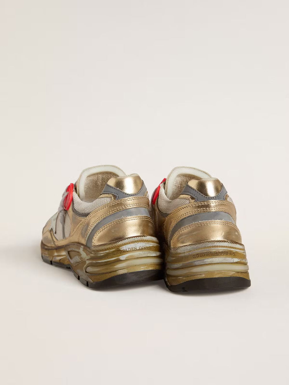 Women's Dad-Star in Mesh and Gold Foiled Leather w/ White Leather Star