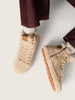 Women's Francy in Beige Shearling w/ Brown Leather Star