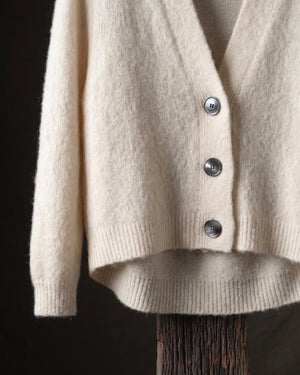 Woman V Neck Carded Cashmere Raglan Cardigan Saraceno