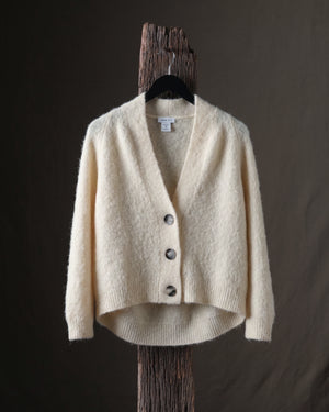 Woman V Neck Carded Cashmere Raglan Cardigan Saraceno