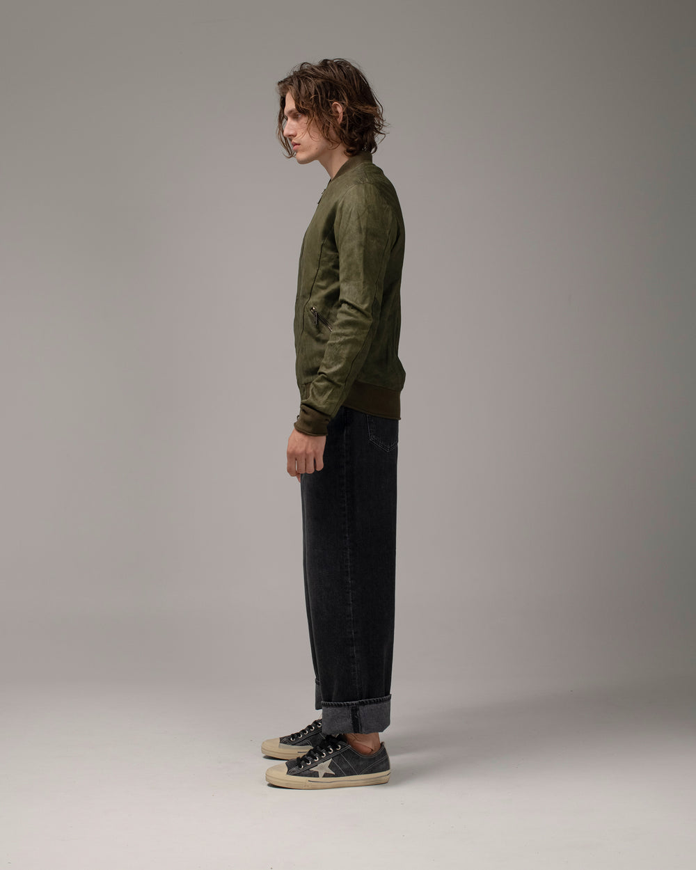 Leather Bomber Jacket Jungle