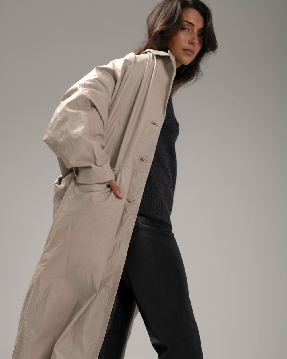 Over Coat Nappa Leather Lino GD24S19055STPY