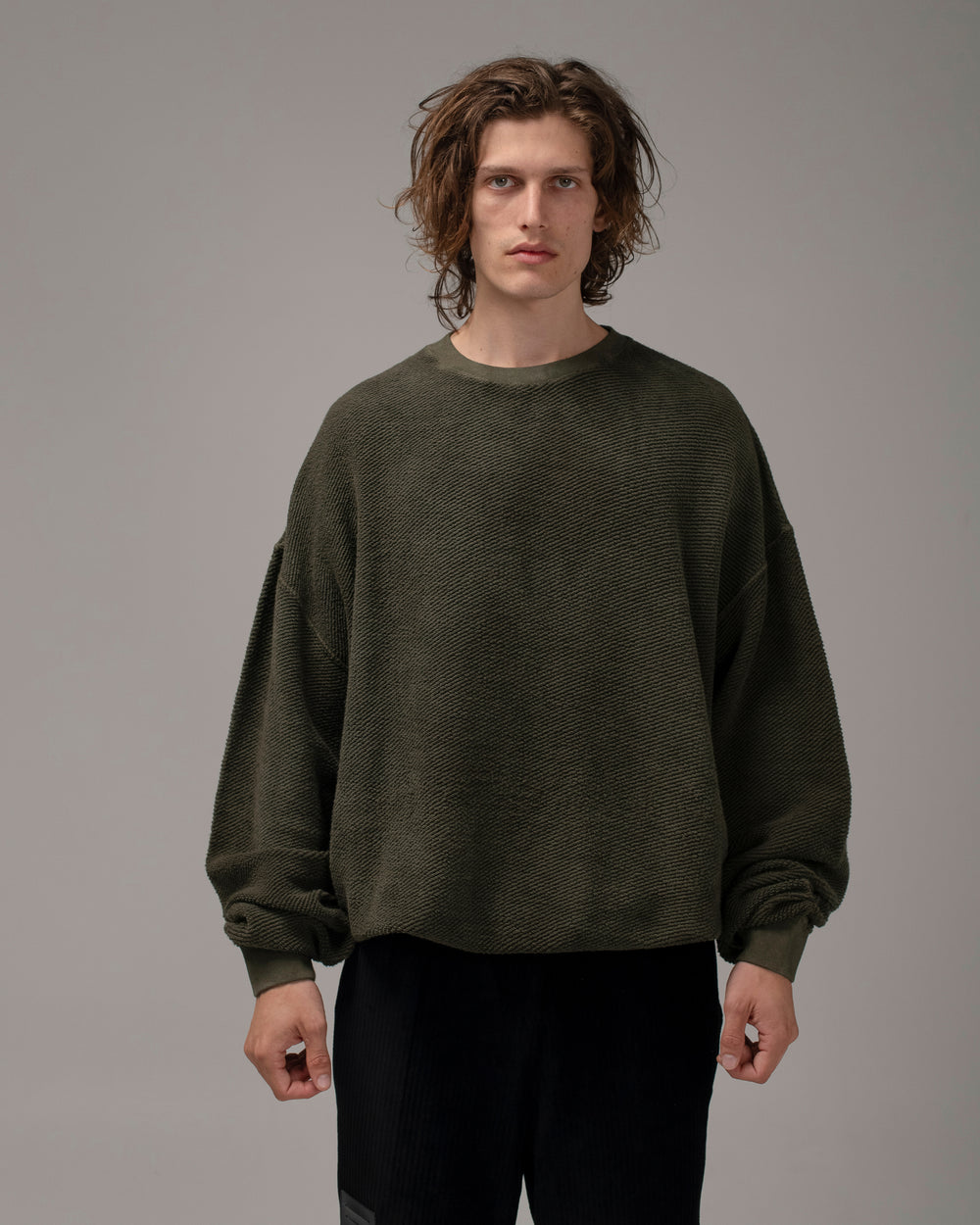Oversized Cotton Sweatshirt Military
