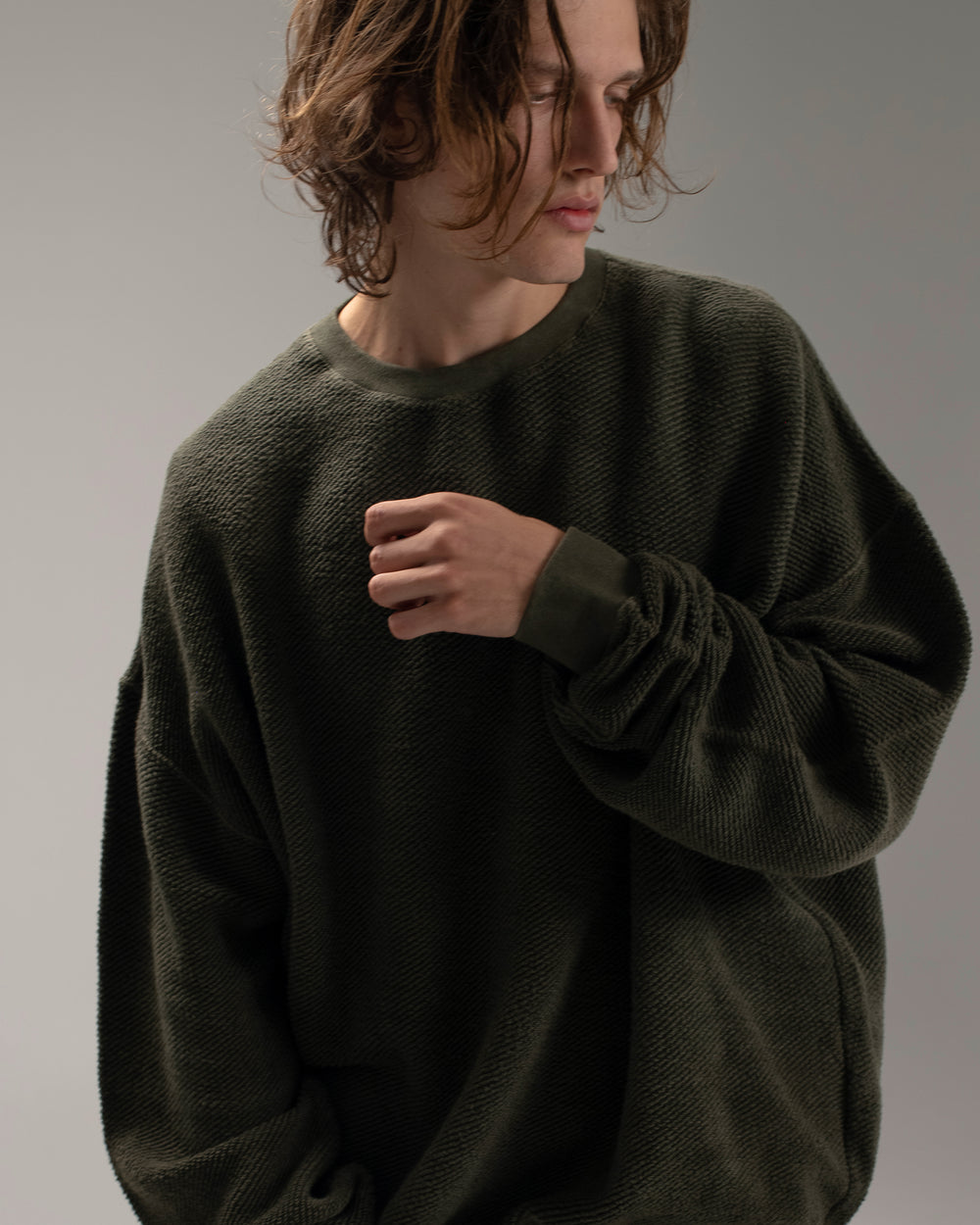 Oversized Cotton Sweatshirt Military