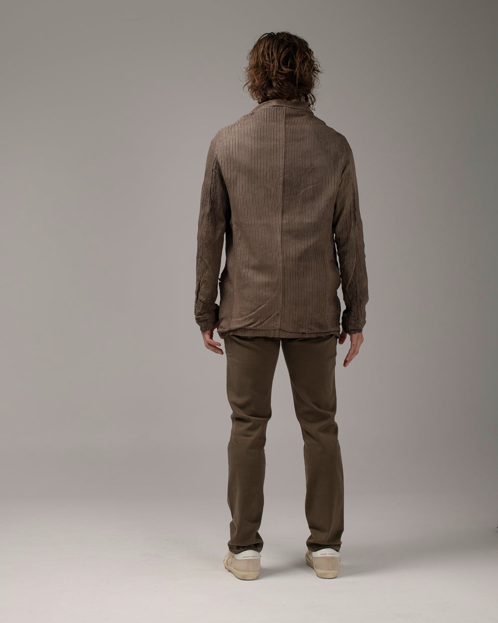Perforated Leather Blazer Taupe