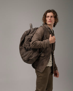 Leather Weekend Backpack Taupe