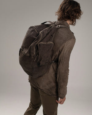 Leather Weekend Backpack Taupe
